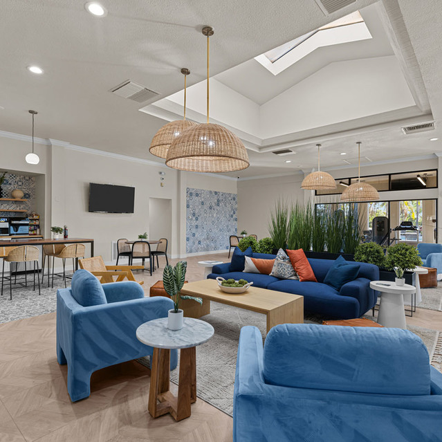 The Park at Positano - Lobby with Bule Sofas 